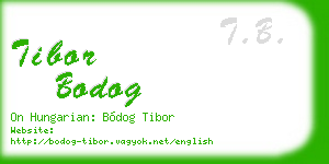 tibor bodog business card